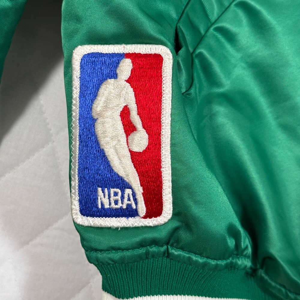 Vintage 80s 90s Starter Boston Celtics Satin Jacket NBA Shamrock Green USA Large - Picture 6 of 9
